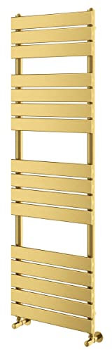 Go Bathrooms Ark Towel Rail 1600mm x 500mm Brushed Gold Bathroom Radiator Designer Heated Ladder Rail Flat Panel Heater