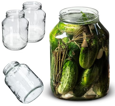 KADAX Weckgläser 2,5L, Einmachglas zum Einlegen, fi100 mm, Einmachgläser, Sturzglas, Vorratsglas, Gurkenglas, Konservenglas, Rundgläser, Einweckgläser (2 Stück, Ohne Deckel)