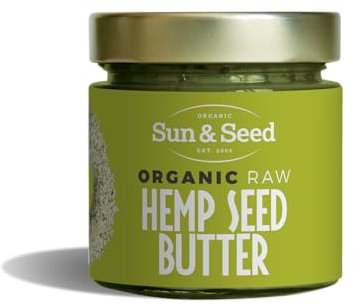 Organic Raw Hemp Seed Butter by Sun & Seed - 200g - Smooth Seed Butter - Plant Based - High in Fibre - 100% Hulled Organic Hemp Seeds - Palm Oil Free - Vegan Butter