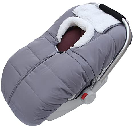 Fairy Baby Autositzbezug Winter Atmungsaktiv Autositzbezug Weich Warm Lammwolle Futter Regen & Schnee Abwehr Universal Fit für Babyautositz (Grau)
