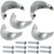 Aerzetix - C41410 - Set di 5 maniglie per mobili interasse 32mm - porte armadio cassetto design interno arredamento cucina soggiorno - in metallo - finitura argento opaco
