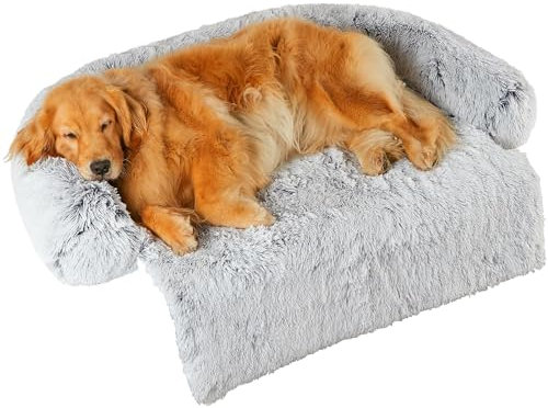 MCPTSN Hundedecke Waschbar, Hundebett Couch für Sofaschutz Hund und Kofferraumschutz, Plüsch Hundematte mit Reißverschluss, Wasserfeste Rutschfester Unterseite, für Grosse Hunde (XL, Hellgrau)