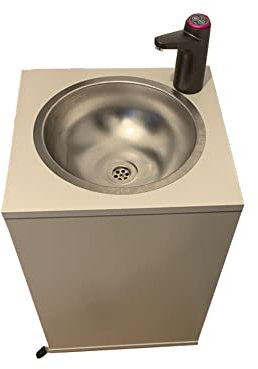 Mobiles Handwaschbecken Waschtisch Waschstation Littlegrey Waschbecken inkl. Batterie betriebenem Wasserhahn in Grau