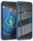 EAZY CASE Crystal TPU Hülle kompatibel mit iPhone SE (2022/2020) / iPhone 8/7 kompatibel mit Qi-Charging, Silikon mit Kameraschutz, Cover, Silikonhülle, Soft Case, Kratzschutz, Transparent/Dunkel Blau