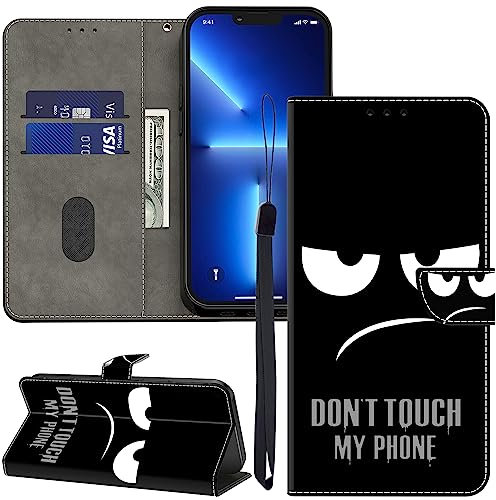 KEDBBAO Handyhülle für Xiaomi Redmi 12C Hülle Muster Klapphülle für Redmi 12 C Leder Tasche Case Flip Magnet Motive Wallet Schutzhülle für Redmi 12C Hüllen, Nicht anfassen