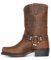 DJFOG Herren-Motorradstiefel mit quadratischer Zehenpartie, Westernstiefel zum Anziehen für Herren mit quadratischer Zehenpartie und seitlichem Reißverschluss,Braun,47