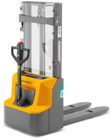 Jungheinrich Elektro-Hochhubwagen | 3,2m Hubhöhe | 1,2t Tragkraft | 1.150mm Gabellänge | Lithium-Ionen-Batterie 24 V / 60 Ah mit Ladegerät | 2,5h Ladezeit | 2-fach-Teleskop-Hubgerüst