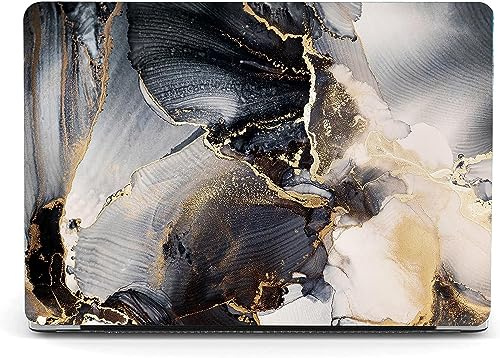 Berkin Arts Kompatibel mit MacBook Air 15 Zoll Hülle, 2023 Freisetzung A2941 M2/A3114 mit Liquid Retina Display Touch ID Tastaturschutz & Displayschutz Maximalismus Marmor und Gold Barock