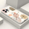 LEECG per iphone 13 Pro Max Cover Modello di Fiore Fodera in Microfibra Morbido Silicone Liquido Sottile Cover per iphone 13 Pro Max-Morandi Bianco
