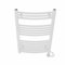 NRG Prefilled Curved Electric Heated Towel Rail Radiator White Thermostatic Bathroom Warmer with Touch Screen Display 800x500mm - 400W