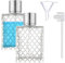 DITK-U 2 Pcs 100ml Crystal Glass Art Empty Perfume Bottles Square Grids Portable Clear Travel Refillable Perfume Glass Bottle