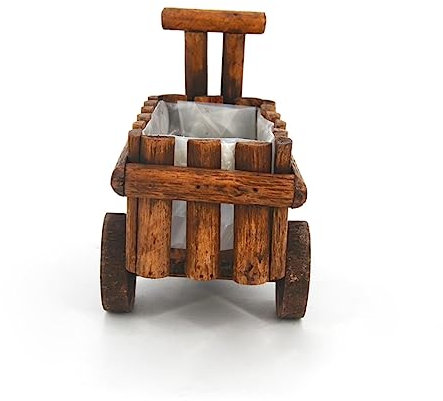 Sosoport Brouette De Fleurs Artificielles – Petit Chariot en Bois Idéal pour La Maison Le Bureau Ou