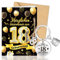 DPKOW 18 Geburtstag Geldgeschenke Verpackung Schwarzes Gold, 18 Geburtstagskarte für Jungen Mädchen, 18 Jahre Schlüsselanhänger Geburtstag Glückwunschkarte, 18 Jahre Geburtstag Grußkarten mit Umschlag