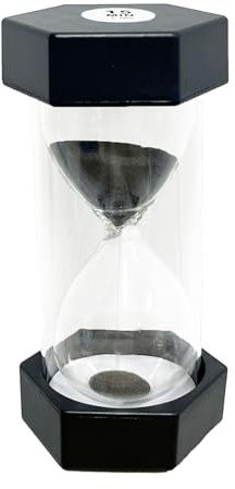 Sablier Enfant, Minuterie de Cuisine, Couleur sablier, Montre de Cuisine, pour Enfants, Jeu de Classe, Cuisine, Décoration de Bureau à Domicile, 15 Minutes, Noir