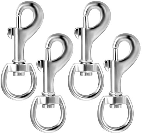 JIEYAO Karabinerhaken mit Drehgelenk, 4 Stück 72mm Edelstahl Karabiner Hundeleine für Flaggenmast Clips Hundeleinen Schnellverschluss Schlüssel