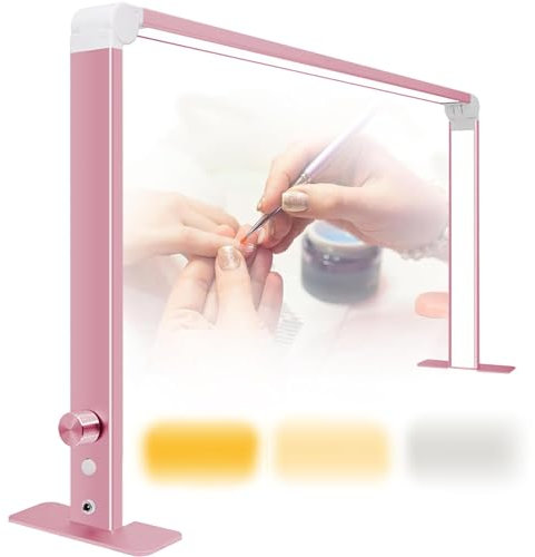 PFHKTO Professional Half Moon Lamp for Nails Desk, Upgrade Arch Light, Perfect for Nails, Eyelash Extensions, Makeup, Tattoo, Spa(Pink,A)