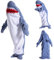 Gohytal Hai Decke zum Anziehen, Shark Blanket, Bai Kostüm, Schlafsack Onesie Shark Tragbare Decke, Wearable Shark Blanket Deckenpullover für Damen Herren, Decke zum Anziehen für Erwachsene und Kinder