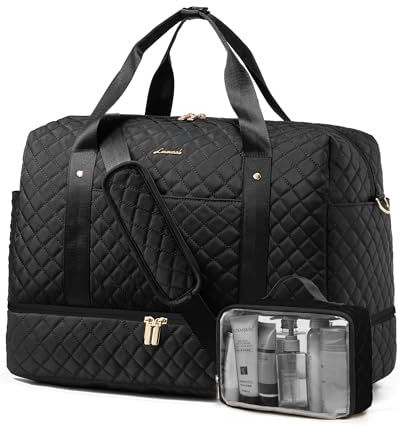 LOVEVOOK Travel Bag for Women Duffle Bag with Cosmetic Bag&Shoe Compartment | Weekend Overnight Large Waterproof Ladies Holdall for Hospital Maternity Womens