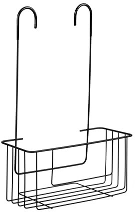 Tatay Colgador Ducha 100% Inoxidable | Resiste Humedad y Corrosión | Fácil Montaje Sin Taladro | Diseño Moderno | Cesta Ducha Colgar con Drenaje Eficiente | Fácil Limpieza | 28 x 12,5 x 39 cm - Negro