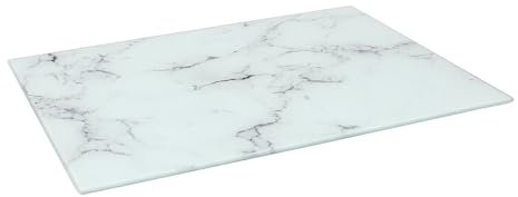 Harbour Housewares Rectangle Glass Chopping Board - 40cm x 30cm - Marble - 1x Tempered Heat-Resistant Home Kitchen Worktop Saver Hob Cooker Stove Top Surface Protector Cover Cutting Boards