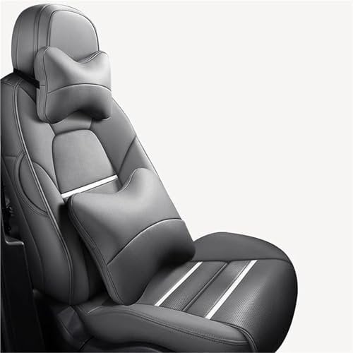 DZSQMLJG Sitzbezüge Auto Autositzbezüge aus echtem Leder nach Maß für Chrysler 200 300C Zubehör Autositzschoner(Gray+Cushion)