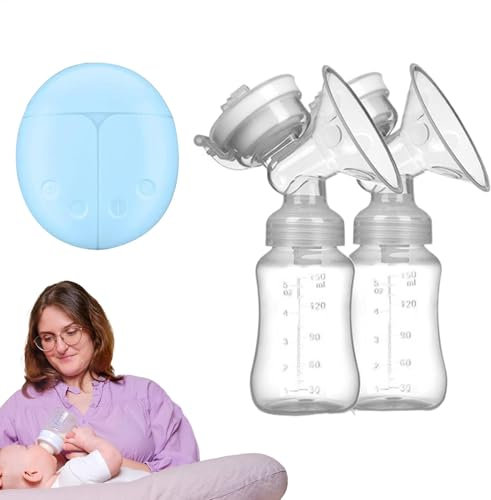 Maciun Breast Pump Electric | Double Breastfeeding Pump Strong Suction Breast Pump | Low Noise Milk Pump Portable Breastfeeding Accessories for Travel