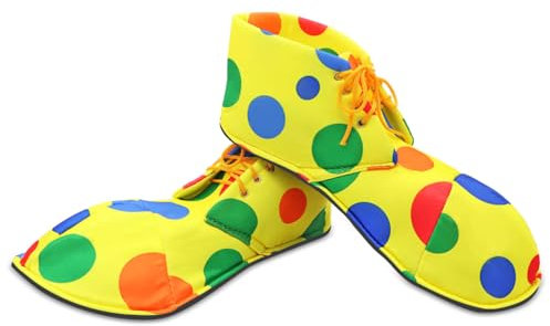 Aleker 2 Pcs Clown Shoes, Clown Costume Accessories for Adults, Large Rainbow Clown Shoes, Funny Shoes for Carnival Halloween Fancy Dress Up Party Circus Cosplay Costume Props
