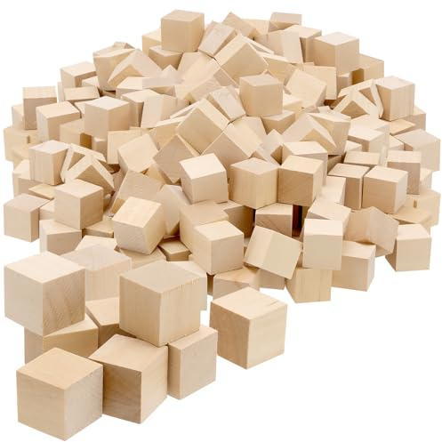 CHUENKUK 300 Stück Holzwürfel 2 x 2 x 2 cm, Holz Würfel Klein, Holzwürfel Blanko Holzblock zum Basteln, DIY