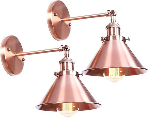 Applique murale industrielle rétro réglable en métal, applique murale en V(Rose Gold)