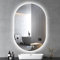 Dibaful Espejo de baño con iluminación regulable, 500 x 750 mm, espejo de baño con interruptor táctil, antivaho, IP44, resistente al agua, espejo con luz para baño o hotel