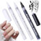 3PCS Fast Drying Fine Tip Nail Art Pens - White Nail Polish French Tip for DIY Decoration, Fine Point Manicure Pens, Quick Dry Formula for Dot & Line, Manicure Stamping Tools (White Black)