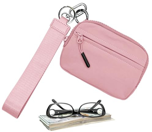 Waterproof Nylon Wallet, Compact Keychain Wristlet, 5.91x3.54in Credit Card Coin Purse, Authentic Lightweight Design, Hand Strap Security for Women Travel Safety, Everyday Use
