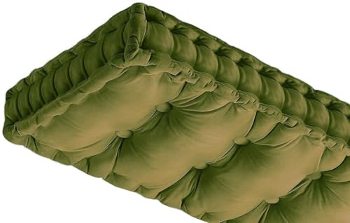 SWJ-swjssb Bankauflage Samt Sitzkissen Gartenkissen Bankkissen 90x50/100x50/110x50/120x50cm, Dicke Von 10cm,Stuhlkissen Loungekissen Sitzpolster Auflage Für Bänke/Gartenbank(Grün,100x55x10cm)