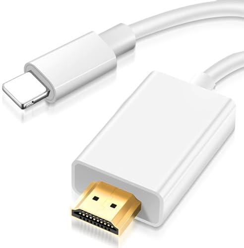 [Certificato MFi] Cavo Lightnning a HDMI da 2 m, adattatore AV digitale per iPhone a TV/proiettore/monitor, sincronizzazione schermo 1080P, compatibile con iPhone 14/13/12/11/XS/XR/X/SE, Plug & Play