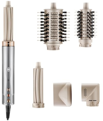 5 in 1 Airstyler Multi Hairstyler, 110000 U/Min High-Speed Ionen Föhn, Lockenföhn Auto-Wrap, Rundbürstenföhn, Glätteisen, für Volumisieren, Locken und Glätte, Zum Schnelltrocknend für Alle Haartypen