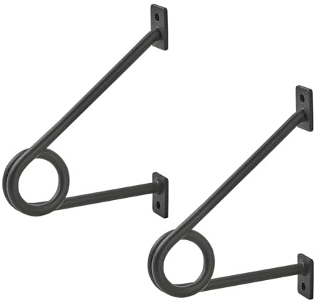 SOTECH Rundstabhalterung 120 x 150 x 20 mm Schwarz matt pulverlackiert | für Garderobenstangen bis Ø 30 mm Garderobe Küchenreling uvm.