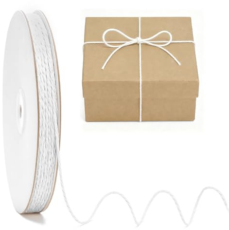 jijAcraft 100M White Cotton String: 2MM White String for DIY Crafts, 328ft Natural Food Grade Cooking Cord, Butchers Twine for Kitchen Rotisserie Chicken, Tying Meat, Making Sausage