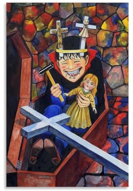 YVFCIRXTT Junji Ito CollectionModerner Kunstdruck, Retro-Stil, Wanddekoration, Wohnzimmer, Küche, Café, wasserdichtes Poster, 30 x 45 cm, ungerahmter Stil
