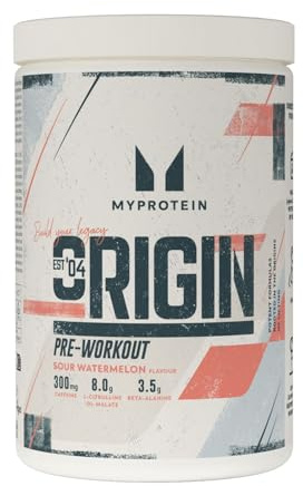 Myprotein Origin Pre-Workout Pulver – Saure Wassermelone | 30 Portionen – 600 g | 300 mg Koffein, L-Citrullin & Beta-Alanin |
