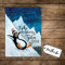 ilka parey wandtattoo-welt A6 Weihnachtskarte Postkarte Print Pinguin im Winter mit Spruch Frohe Weihnachten & einen guten Rutsch pk140