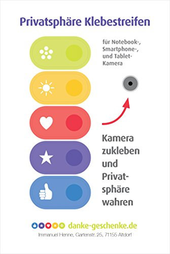 immi 10 St. Bunte Privatsphäre Klebestreifen. Kamera abkleben, für Smartphones, Notebooks, Tablets - Kleines Dankeschön Geschenk