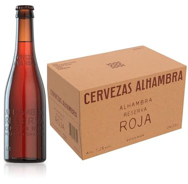 Alhambra Reserva Roja, Pack 24 Botellas x 33cl, Cerveza Alhambra Bock Tostada, Sabor Intenso, 7.2% Vol. Alcohol