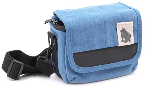 vhbw custodia compatibile con Sony Cybershot DSC-RX100, DSC-H300 macchina fotografica - blu/grigio/nero, incl. tracolla