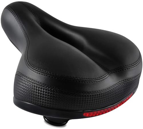 IPOW Komfort-Fahrradsitz für Damen oder Herren, Fahrradsattel gepolstert weicher High Density Memory Foam mit Dual Shock Absorbing Rubber Balls Suspension Universal Fit für Indoor/Outdoor Bikes