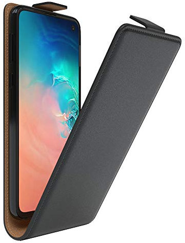 EAZY CASE Hülle kompatibel mit Samsung Galaxy S10e Flip Cover zum Aufklappen, Handyhülle aufklappbar, Schutzhülle, Flipcover, Flipcase, Flipstyle Case vertikal klappbar, aus Kunstleder, Schwarz