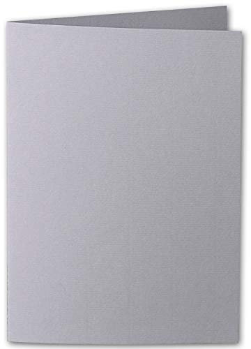 ARTOZ 100x DIN A6 Faltkarten - Graphit (Grau) - 105 x 148 mm Karten blanko zum selbstgestalten - 220 g/m² gerippt
