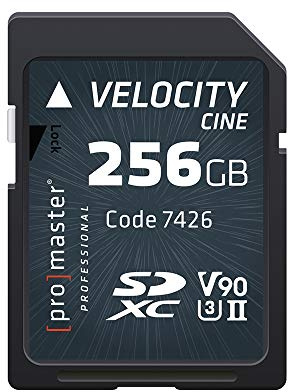 Promaster Carte mémoire SDXC 256 Go Velocity CINE UHS-II Vitesse Classe 3, U3 V90 Video