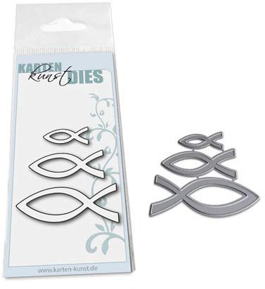 Karten-Kunst Stanzschablone kk-D084 Stanze Christliche Fische für Taufe Kommunion oder Konfirmation Ichthys Schneideschablone