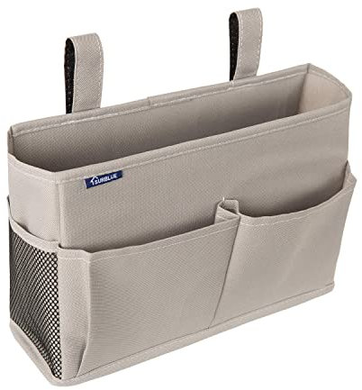 Surblue Bedside Caddy Hängebett Organizer Aufbewahrungstasche Tasche für Etagen-und Krankenhausbetten, Studentenwohnheime, Babybettgitter, Lager 4 Taschen und 2 Haken (Grau)