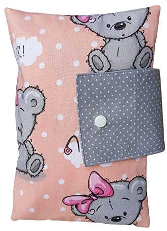 XXL Windeltasche Teddy Bärchen apricot grau Punkte Wunschname